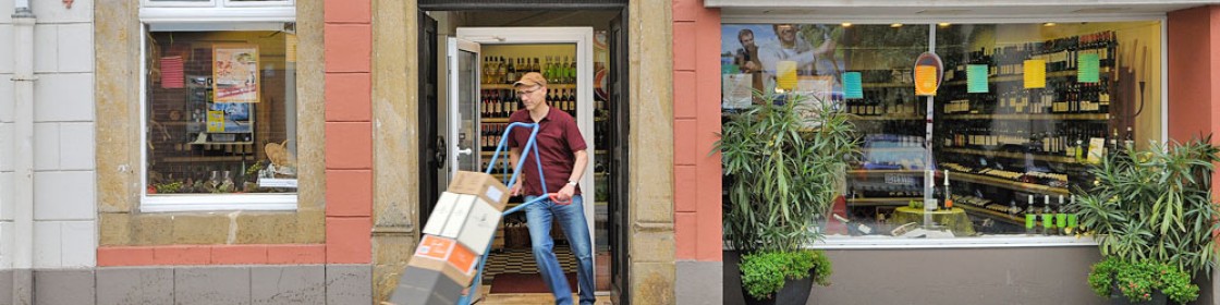 Weintransport im Weingeschäft